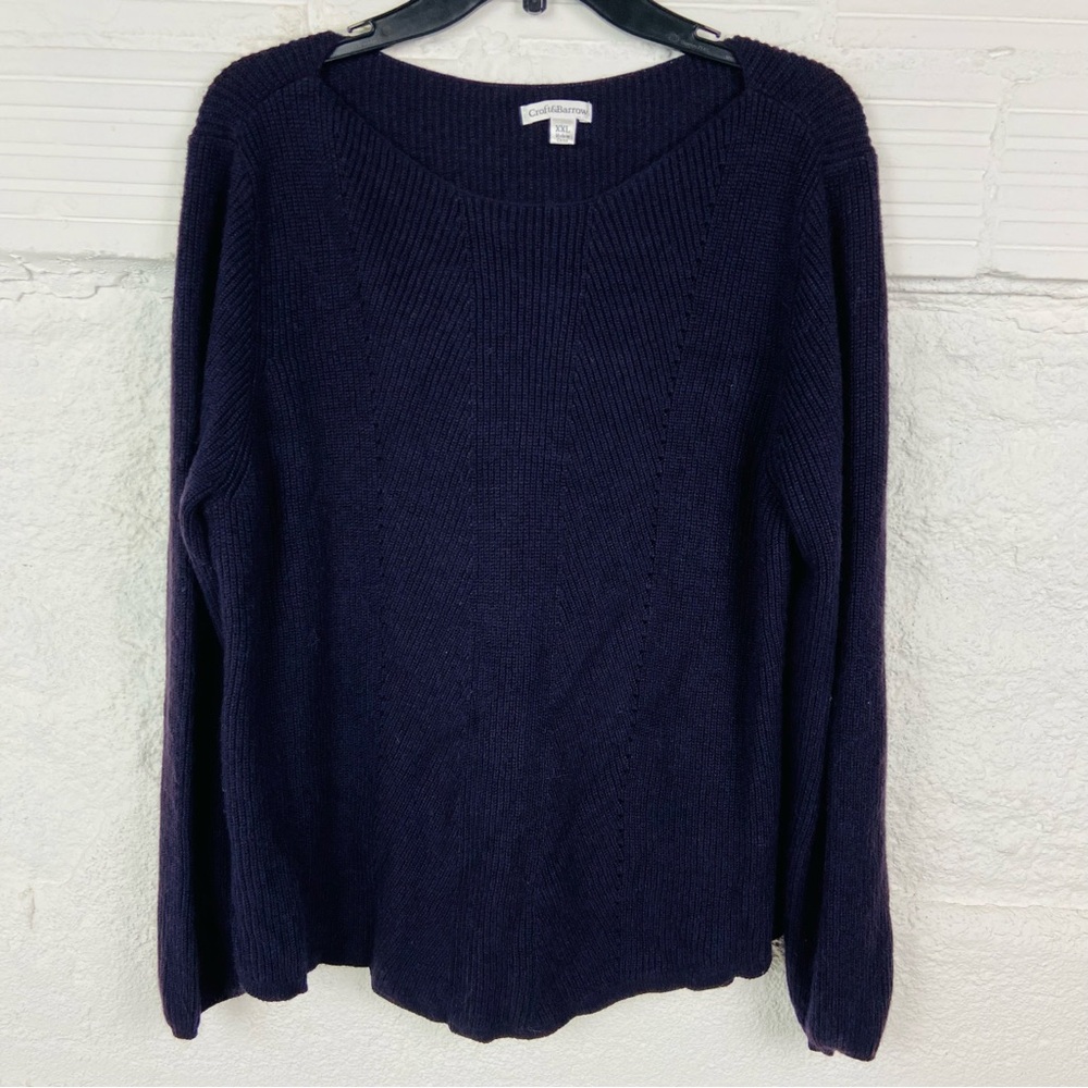 Croft & Barrow Women's Dark purple Crew Neck knit Sweater size XXL